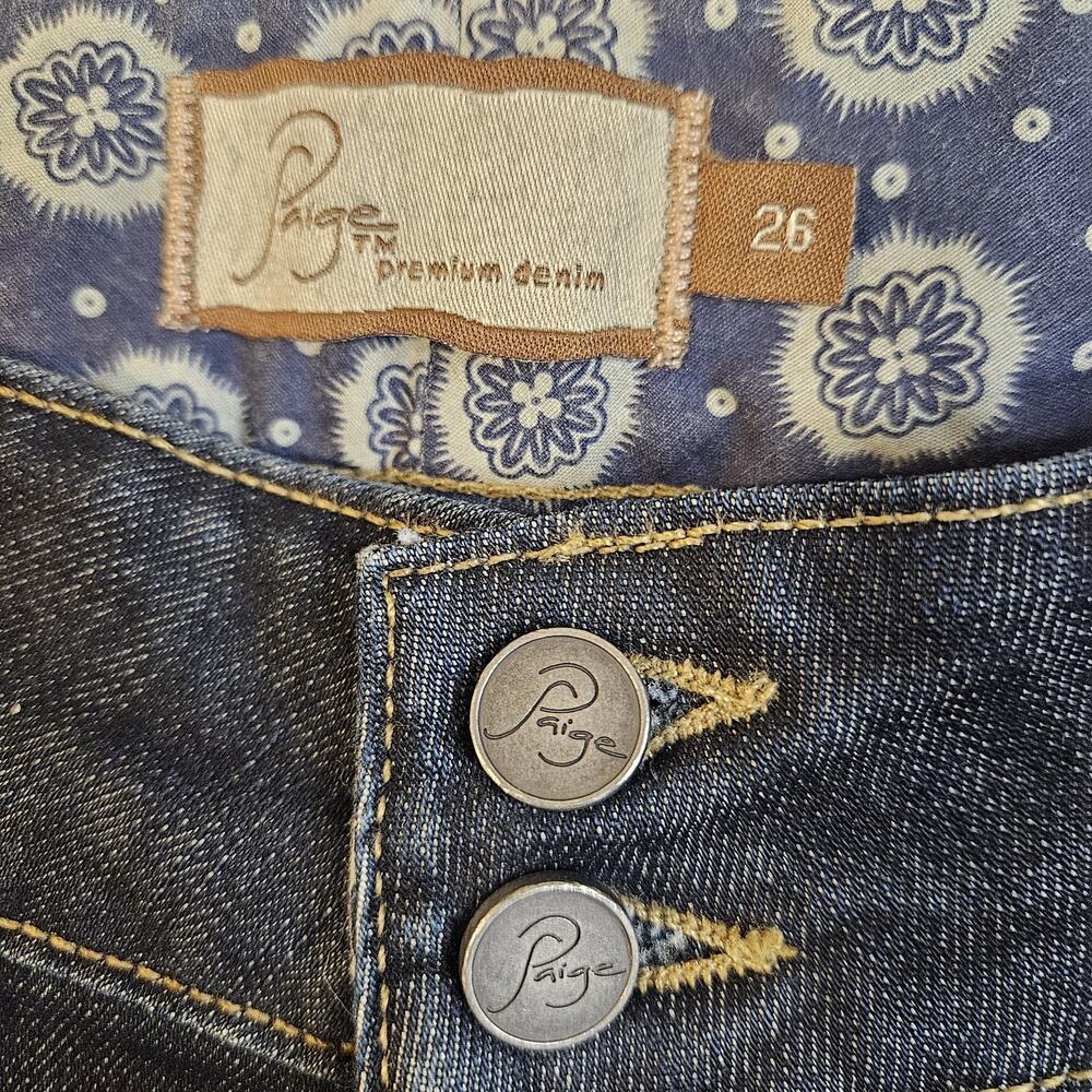 Paige Premium Denim Hidden Hills Dark Wash Capri Jeans Women's Size 26 - Picture 3 of 8
